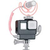 ULANZI V2 Multifunctional Vlogging Case w Cold Shoe Mount f Microphone LED Video Light,Wire Connectable Frame Housing Shell Mount Cage for Action Cam