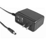 Mean Well GS15U-6P1J Wall Mount AC Adapters 15W 24V 0.62A, DC P1J Plug; 2 Pole USA AC Plug, Input: 90~264VAC.
