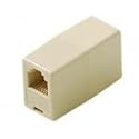 Telephone in-Line Coupler RJ11 Jack Ivory Splice RJ-11 Plug Cord Modular Telephone Cable Extension