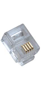 SMITON 100PACK RJ11 Connectors Telephone Modular Plugs Male Connectors 6P4C