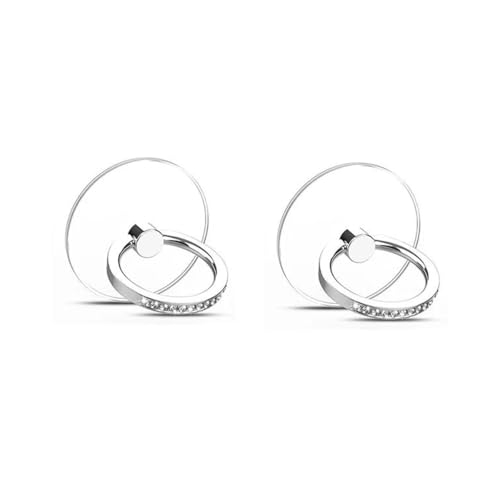 Cell Phone Ring Stand Holder?2Pcs Transparent Finger Ring Kickstand?360 Degree Rotation Hand Phone Ring Grip for All Mobile Phone(Round)