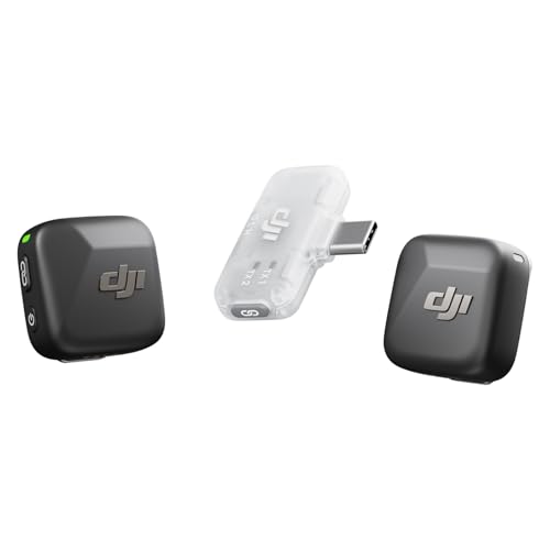 DJI Mic Mini (2 TX + 1 Mobile RX), Wireless Lavalier Microphone for iPhone 17/16/15 & Android/PC/Tablet, Plug-and-Play, 300m Transmission, Ultralight