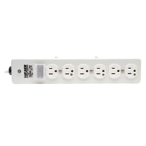 TRIPP LITE Hospital-Grade Surge Protector Medical Power Strip, 6 Outlets, Right-Angle NEMA 5-15PHG Plug, 10 Foot / 3M Cord, 1050 Joule Protection