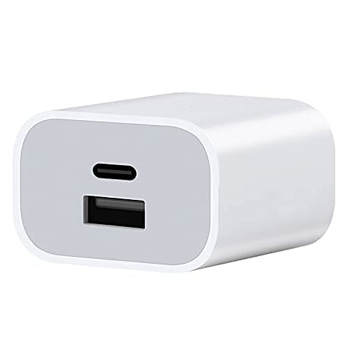 YOWOCHUNG XYY-PD20CAU 20W Fast Charger, Durable Type-C and USB Wall Charger PD Power Adapter for iPhone 11/12/13/14/15 Pro/Max/Plus