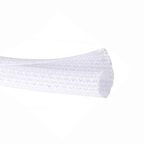 QCSIW 3/8 Inch -25ft Split Cable Sleeve, Braided Wire Loom Tubing Cord Protector for Cable Management,Protect Pets from Chewing, Flexible Wire Wrap