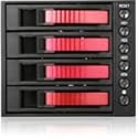 iStarUSA Group 3x5.25 to 4x3.5 SATA Cage- Red (BPU-340SATA-RED)
