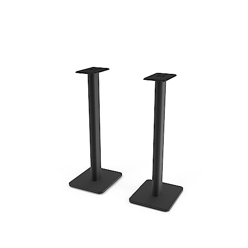 Kanto SP26PL Black Metal Speaker Stand (26 inches) - Universal Fit, Hidden Cables, Rotating Top Plate, Carpet & Hardwood Feet, ¼’-20 Mounting, Pair