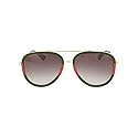 Gucci Pilot Urban Web Block Aviator Sunglasses, Gold/Green, One Size