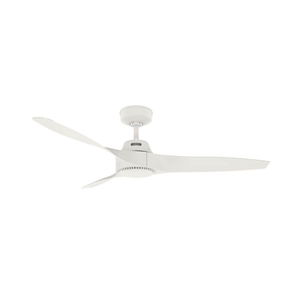 Hunter Fan 52 inch Ceiling Fan with No Light, Outdoor or Indoor White Ceiling Fan with 3 Blades for Porch, Living Room, Office, Kitchen, Garage