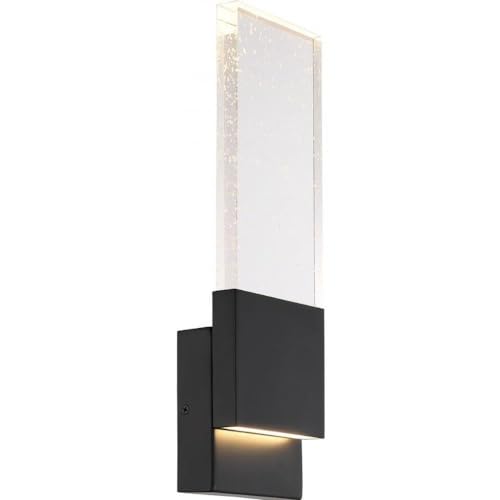 Nuvo Matte Black Finish with Seeded Glass