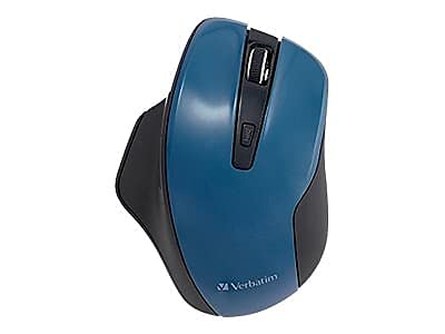 Verbatim Silent Ergonomic Wireless Blue LED Mouse, 6-Button, Dark Teal