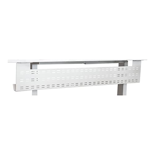 Stand Up Desk Store Under Desk Cable Management Tray Black Horizontal Computer Cord Raceway and Modesty Panel (White, 51")