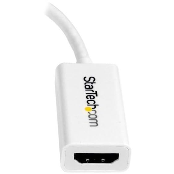 StarTech Active Mini DP to HDMI Adapter, 4K 30Hz, White, DPCP (MDP2HD4KSW)