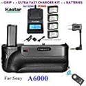 Kastar Infrared Remote Control Pro Vertical Battery Grip (Built-in 2.4G Wireless Contro) + 4 x NP-FW50 Replacement Batteries + Ultra Fast Charger Kit