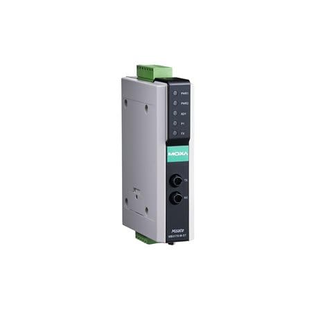 Moxa MGate MB3170-M-ST 1-Port Advanced Serial-to-Ethernet Modbus Gateway, with 1 x 100BaseFX Multi-Mode Fiber Port, ST connectors, 0 to 60°C Operating