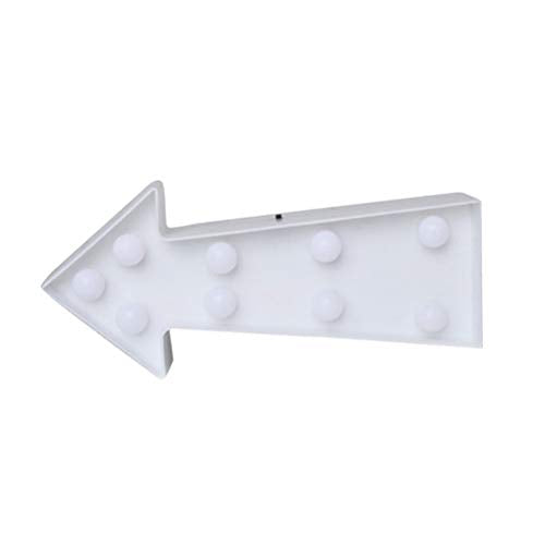 3D Arrow Sign Light LED Plastic Arrow Shaped Sign-Lighted Marquee Arrow Sign Wall Decor for Christmas Birthday Kids Room Wedding Party Decor(White)