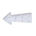 3D Arrow Sign Light LED Plastic Arrow Shaped Sign-Lighted Marquee Arrow Sign Wall Decor for Christmas Birthday Kids Room Wedding Party Decor(White)