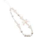 Juroicessry White Mobile Phone Lanyard Universal Phone Chain Black Bow White Pearl Beaded Phone Lanyard Wrist Strap Anti Lost Phone Charm Strap