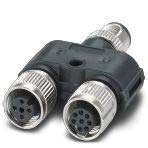 Phoenix Contact 1054341 Y Distributor SAC-8PY-M/2XF BK 3-PSR, for PSR Safety Switch, 8 pos M12 Plug, 8 pos M12 Socket, 5 pos M12 Socket