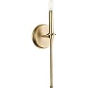 Progress Lighting Elara Collection 5-3/4 in. 1-Light Vintage Brass Vanity Light Clear Glass
