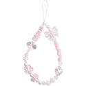 Dwuww Pink Acrylic Beaded Mobile Phone Straps Anti-Lost Hand Strap Pendant Hanging Rope Phone Wrist Hand Lanyard Home Cell Charms Cell Charms Button