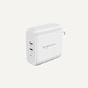 Amazon Basics 36W Dual Port USB-C Wall Charger with Power Delivery, Foldable Plug, for Tablets and Phones, Apple Watch, White, 2.34 x 1.09 x 2.21 in