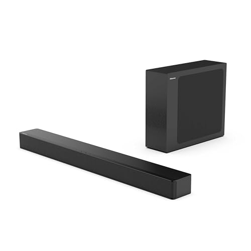 Hisense HS2100 2.1 Ch 240W Sound Bar with Wireless Subwoofer - DTS Virtual X, Dolby Audio, Ezplay, 6 EQ Modes, HDMI ARC, Bluetooth 5.3