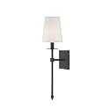 Savoy House 9-302-1-44 Monroe Bohemian Vintage Soft White Fabric Wall Sconce, 1-Light 60 Watt, 20" H x 5" W, Classic Bronze