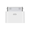 Lightning to 30 Pin Adapter - 8 Pin Female to 30 Pin Male Charging Sync Connector for Select iPhone, iPad and iPod Models (White)