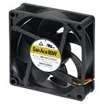 9WPA0824P4G001, DC Fans DC Tubeaxial Fan, 80x25mm, 24VDC, 81.9CFM, 8.64W, 54dBA, 8250RPM, 0.84inchH2O, Ribbed, Splash and Dust Proof, Tachometer, PWM