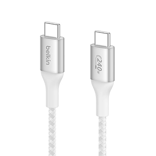 Belkin BoostCharge USB-C to USB-C Power Cable (2M/6.6ft) Fast Charging Cable 240W Power Delivery USB-IF for MacBook Pro, iPad, iPhone 16 Series