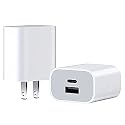 YOWOCHUNG XYY-PD20CAU 20W Fast Charger, Durable Type-C and USB Wall Charger PD Power Adapter for iPhone 11/12/13/14/15 Pro/Max/Plus