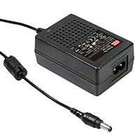 Mean Well GST18B12-P1J Desktop AC Adapters 18W 12V 1.5A, DC P1J Barrel Plug, 2.1mm I.D. x 5.5mm O.D. x 11mm Center Positive Female, 2 Pole AC Inlet