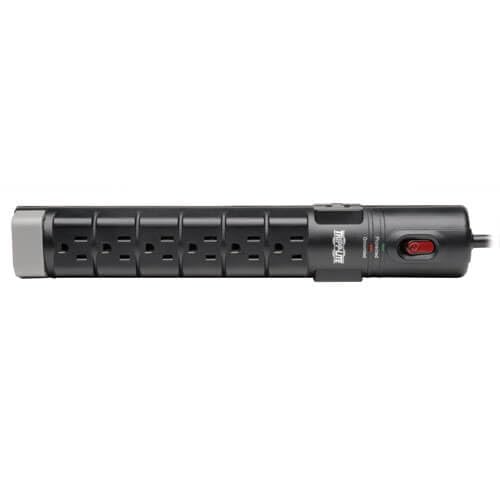 Tripp Lite 8 Outlet Surge Protector Power Strip, 6ft Cord Right Angle Plug, Tel/Modem, & $150K INSURANCE (TLP806TEL)