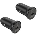 Scosche 30W USB-C Car Charger 2-Pack, Fast Charging Cigarette Lighter Adapter with Power Delivery, Compatible with iPhone Air, iPhone 17/16/15, Galaxy