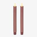 Luminara - Flameless Battery Operated Taper Candle - Rose Tan - Pack of 2-1x9.75 - LED Flickering Flame - Realistic Safe for Home Kids and Pets