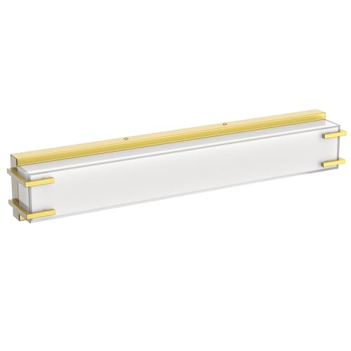 LIGHTINN LED Bathroom Light Fixtures Over Mirror 24.4” Vanity Light with Milky White Lampshade 4000K Daylight Gold Bath Bar (Gold)