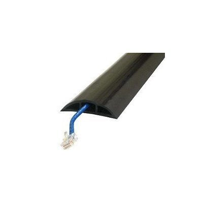 Electriduct Large Plastic Flexible Floor Cord Cover Cable Protector and Wire Concealer - Includes Double Sided Tape - 10 Feet - Black