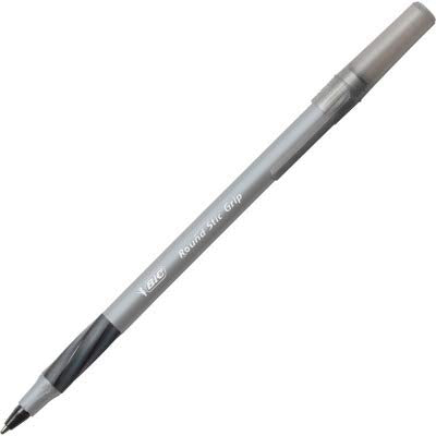 BIC Round Stic Grip Xtra Comfort Black Ballpoint Pens, Medium Point (1.2mm), 36-Count Pack, Perfect Writing Pens With Soft Grip for Superb Comfort