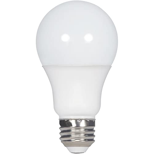 Satco 10W A19 Medim Base LED Replacement Lamp (Pack of 6)-4.33 Inches Length and 2.36 Inches Wide-Frosted Finish-3000 Color Te