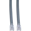 QualConnect Telephone Cord (Voice), RJ11, 6P / 4C, Silver Satin, Reverse, 1 ft