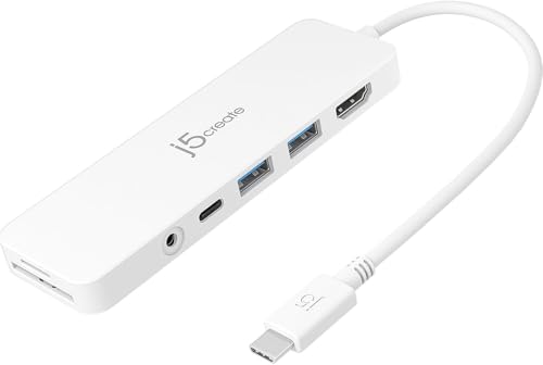 j5create USB-C Mini Hub - 4K HDMI, 2 x USB 3.1 5Gbps, microSD & SD Card
