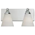 Designers Fountain 2-Lights Hudson Vanity Light Fixture, 13.7 Inch Wall Mount Sconce for Bathroom, Bedroom or Mirror, Chrome, 6492-CH