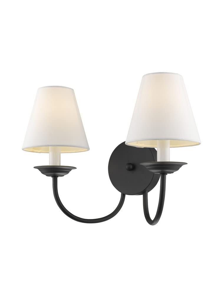 Livex Lighting 5272-04 Mendham 2-Light Wall Sconce, Black , White
