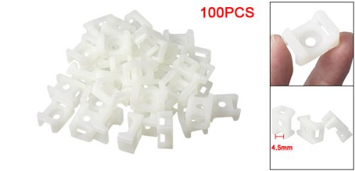 uxcell Cable Tie Mount Wire Buddle Saddle Holder, 4.5mm, 100Pcs, White