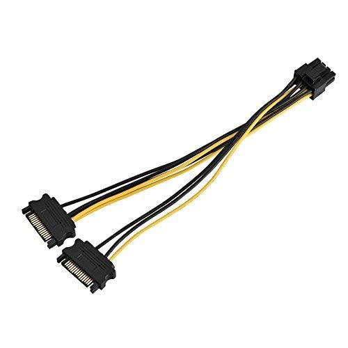 DEWIN SATA Data Cable & 15 Pin Power Splitter Cable - High-Speed Data Transfer, Compatible with SATA Hard Drives, SSDs, Optical Drives - All-in-One
