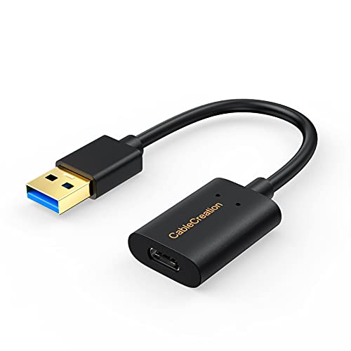 CableCreation USB C Female to USB Male Adapter, 5Gbps USB3.1 to USB C Adapter for Laptops Logitech StreamCam, etc