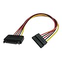 12" SATA 15-Pin Male to Female Power Extension Cable