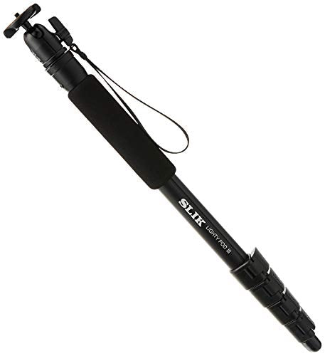 SLIK Lighty Pod III 5-Section Monopod with Mini Ballhead - Supports 6.6 lbs (3 kg), for Mirrorless/DSLR Sony Nikon Canon Fuji Cameras and More - Black