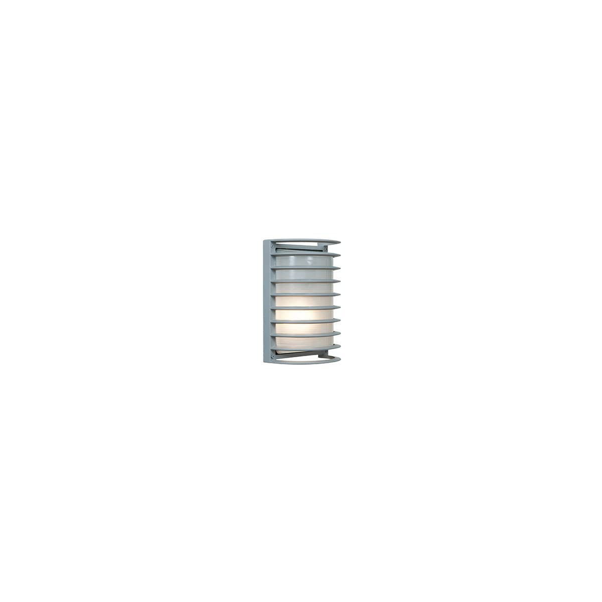 Bermuda - LED Outdoor Rubbed Bulkhead Wall Light - 11"H - Satin Finish - Ribbed Frosted Glass Shade